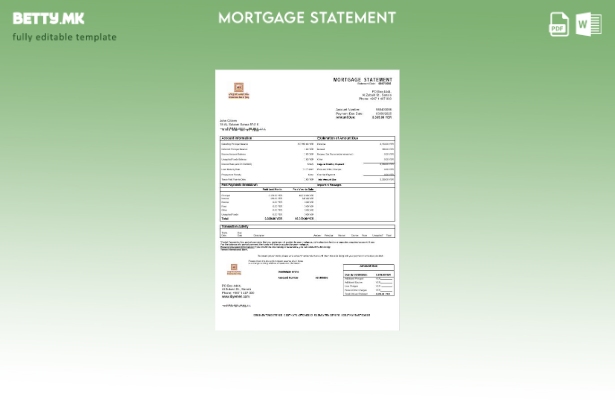 модерен стил Јеменска меѓународна банкарска изјава за хипотека во шаблон формати